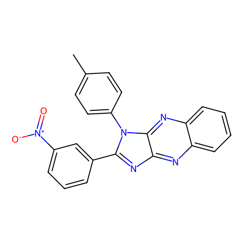 1-(4-methylphenyl)-2-(3-nitrophenyl)-1H-imidazo[4,5-b]quinoxaline structure
