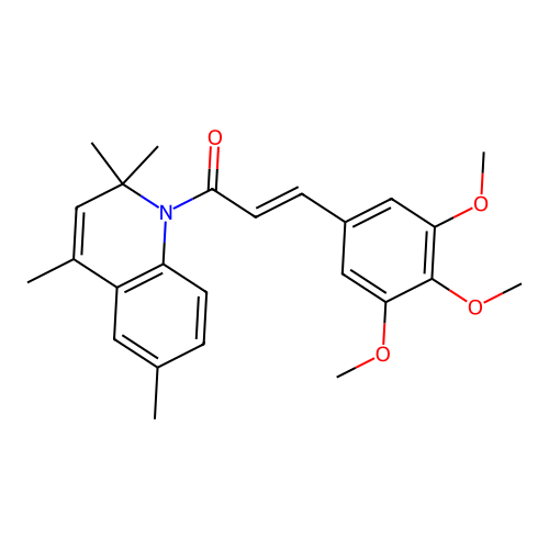 (E)-1-(2,2,4,6-tetramethylquinolin-1(2H)-yl)-3-(3,4,5-trimethoxyphenyl)prop-2-en-1-one structure