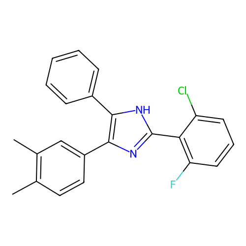 2-(2-chloro-6-fluorophenyl)-4-(3,4-dimethylphenyl)-5-phenyl-1H-imidazole structure