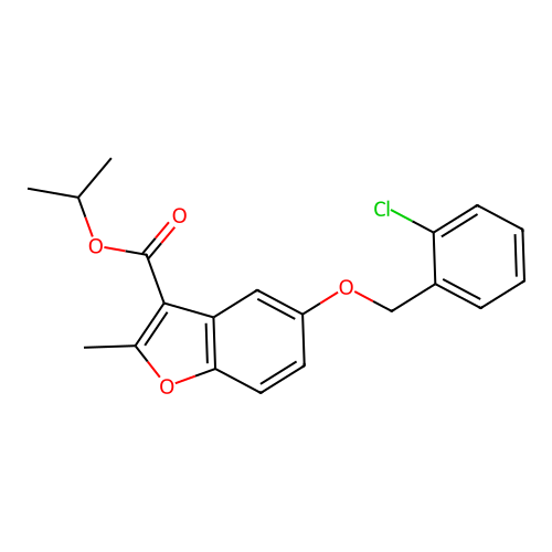 Methylethyl 5-[(2-chlorophenyl)methoxy]-2-methylbenzo[b]furan-3-carboxylate structure