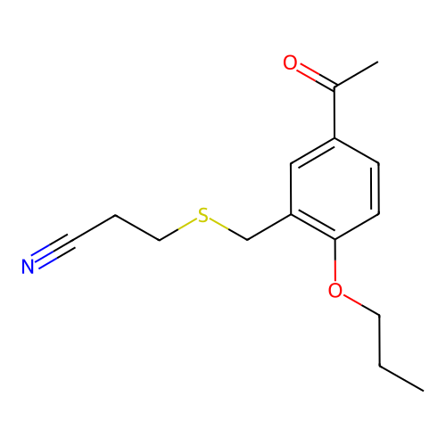 3-[(5-Acetyl-2-propoxybenzyl)sulfanyl]propanenitrile structure