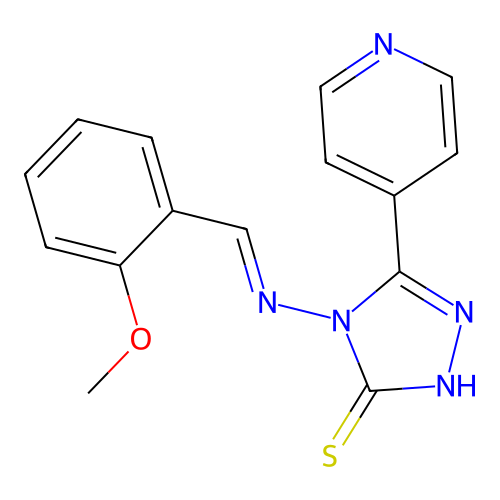 4-((2-Methoxybenzylidene)amino)-5-(4-pyridinyl)-4H-1,2,4-triazole-3-thiol structure