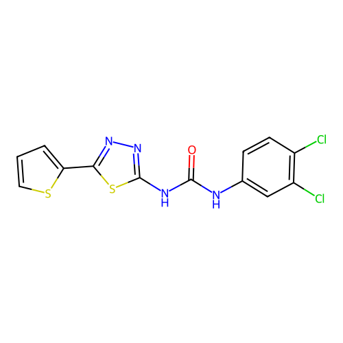1-(3,4-Dichlorophenyl)-3-[5-(thiophen-2-yl)-1,3,4-thiadiazol-2-yl]urea structure
