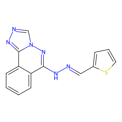 ((1E)-2-(2-thienyl)-1-azavinyl)-7-hydro-1,2,4-triazolo[4,3-c]phthalazin-5-ylam ine structure