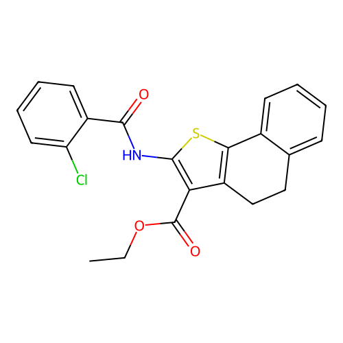 Ethyl 2-[(2-chlorobenzoyl)amino]-4,5-dihydrobenzo[g][1]benzothiole-3-carboxylate structure