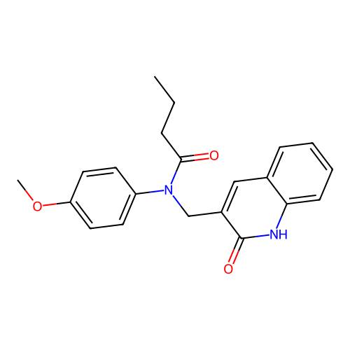 N-(4-methoxyphenyl)-N-[(2-oxo-1H-quinolin-3-yl)methyl]butanamide structure