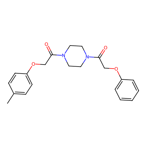 2-(4-Methylphenoxy)-1-[4-(phenoxyacetyl)piperazin-1-yl]ethanone structure