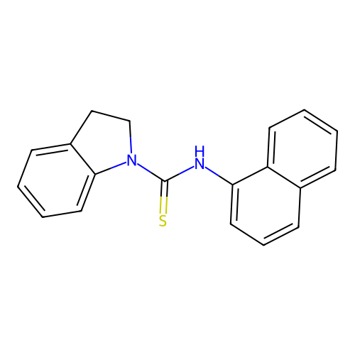 N-(naphthalen-1-yl)-2,3-dihydro-1H-indole-1-carbothioamide structure