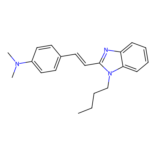 4-[(E)-2-(1-butyl-1H-benzimidazol-2-yl)ethenyl]-N,N-dimethylaniline structure