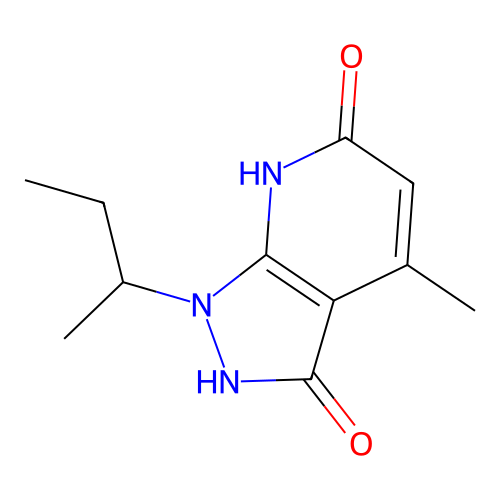1-(butan-2-yl)-3-hydroxy-4-methyl-1,7-dihydro-6H-pyrazolo[3,4-b]pyridin-6-one structure