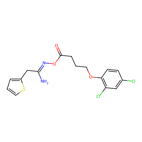 (1Z)-N'-{[4-(2,4-dichlorophenoxy)butanoyl]oxy}-2-(thiophen-2-yl)ethanimidamide structure