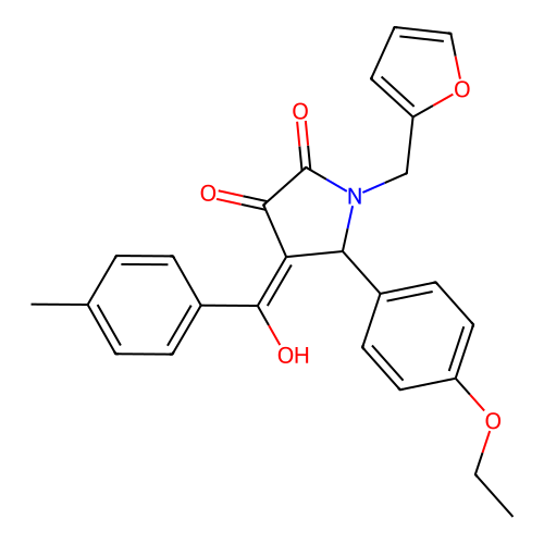 (4E)-5-(4-ethoxyphenyl)-1-(furan-2-ylmethyl)-4-[hydroxy(4-methylphenyl)methylidene]pyrrolidine-2,3-dione structure