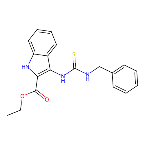 ethyl 3-[(benzylcarbamothioyl)amino]-1H-indole-2-carboxylate structure