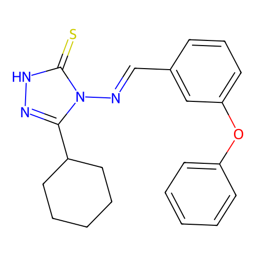 5-Cyclohexyl-4-((3-phenoxybenzylidene)amino)-4H-1,2,4-triazole-3-thiol structure