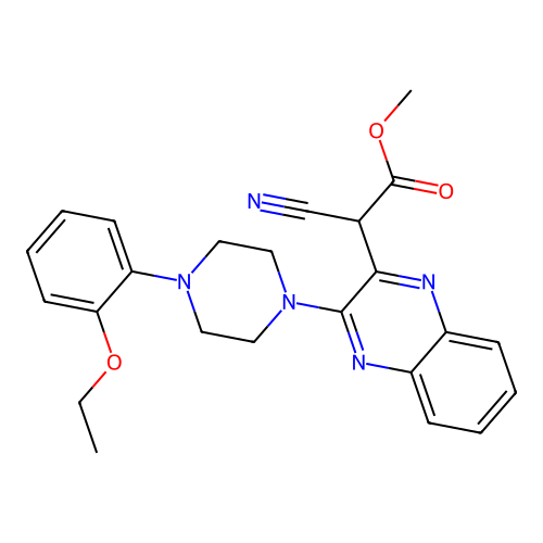 Methyl cyano{3-[4-(2-ethoxyphenyl)piperazin-1-yl]quinoxalin-2-yl}acetate structure