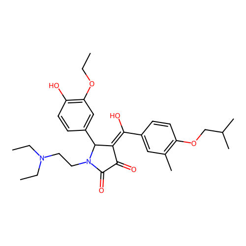 (4E)-1-(2-diethylaminoethyl)-5-(3-ethoxy-4-hydroxyphenyl)-4-[hydroxy-[3-methyl-4-(2-methylpropoxy)phenyl]methylidene]pyrrolidine-2,3-dione structure