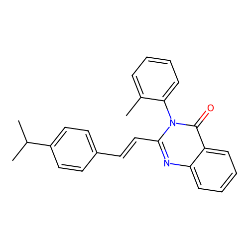 3-(2-methylphenyl)-2-{(E)-2-[4-(propan-2-yl)phenyl]ethenyl}quinazolin-4(3H)-one structure