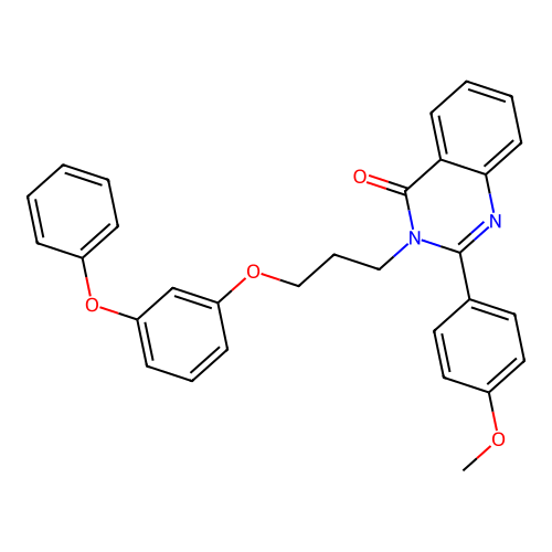 2-(4-methoxyphenyl)-3-(3-(3-phenoxyphenoxy)propyl)quinazolin-4(3H)-one structure
