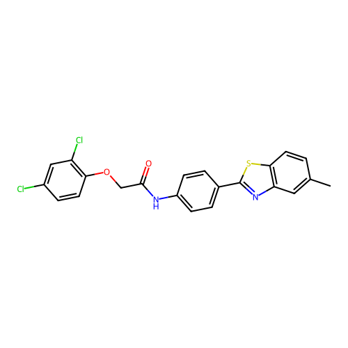 2-(2,4-dichlorophenoxy)-N-[4-(5-methyl-1,3-benzothiazol-2-yl)phenyl]acetamide structure