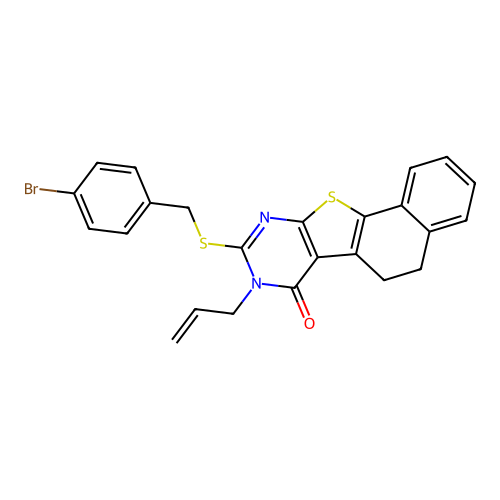 8-allyl-9-((4-bromobenzyl)thio)-5,6-dihydronaphtho[2',1':4,5]thieno[2,3-d]pyrimidin-7(8H)-one structure
