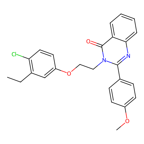 3-(2-(4-chloro-3-ethylphenoxy)ethyl)-2-(4-methoxyphenyl)quinazolin-4(3H)-one structure