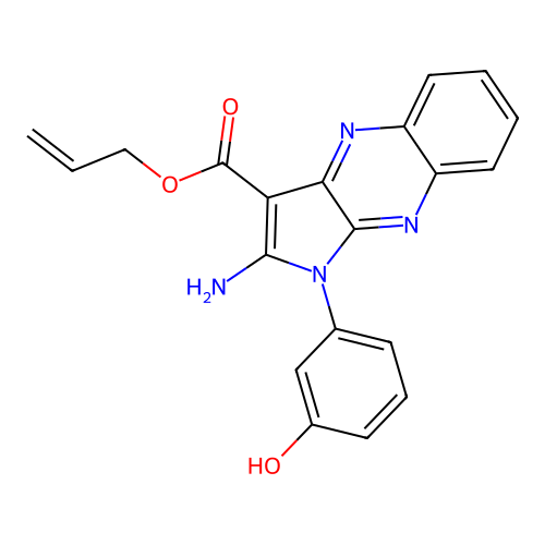 allyl 2-amino-1-(3-hydroxyphenyl)-1H-pyrrolo[2,3-b]quinoxaline-3-carboxylate structure