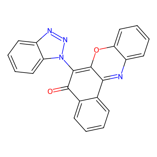 6-(1H-benzotriazol-1-yl)-5H-benzo[a]phenoxazin-5-one structure