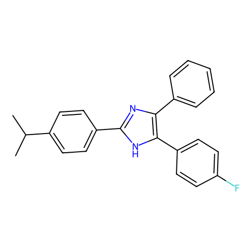 4-(4-fluorophenyl)-5-phenyl-2-[4-(propan-2-yl)phenyl]-1H-imidazole structure