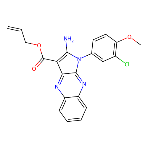 allyl 2-amino-1-(3-chloro-4-methoxyphenyl)-1H-pyrrolo[2,3-b]quinoxaline-3-carboxylate structure