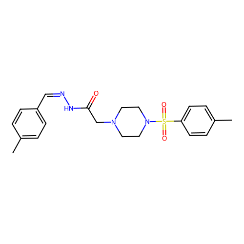 (Z)-N'-(4-methylbenzylidene)-2-(4-tosylpiperazin-1-yl)acetohydrazide structure