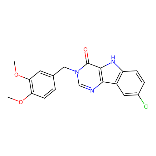 8-chloro-3-(3,4-dimethoxybenzyl)-3,5-dihydro-4H-pyrimido[5,4-b]indol-4-one structure