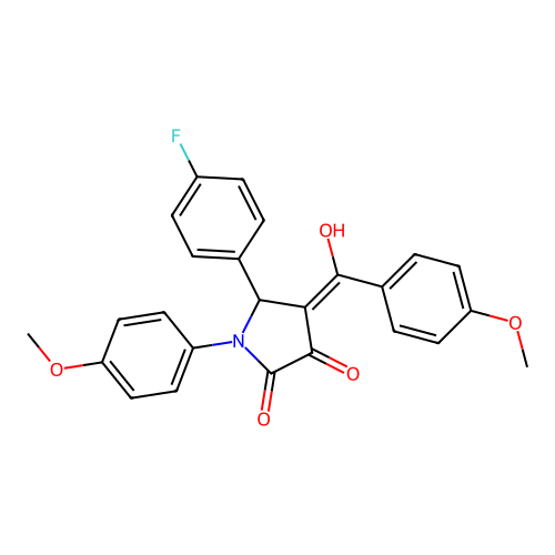 (4E)-5-(4-fluorophenyl)-4-[hydroxy(4-methoxyphenyl)methylidene]-1-(4-methoxyphenyl)pyrrolidine-2,3-dione structure