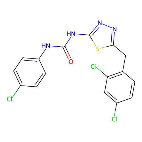 1-(4-Chlorophenyl)-3-(5-(2,4-dichlorobenzyl)-1,3,4-thiadiazol-2-yl)urea structure