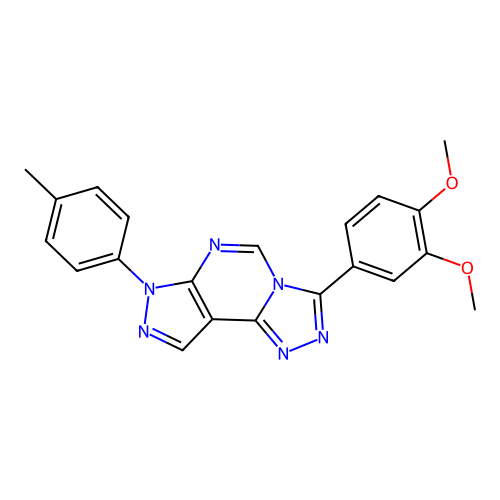 3-(3,4-dimethoxyphenyl)-7-(p-tolyl)-7H-pyrazolo[4,3-e][1,2,4]triazolo[4,3-c]pyrimidine structure