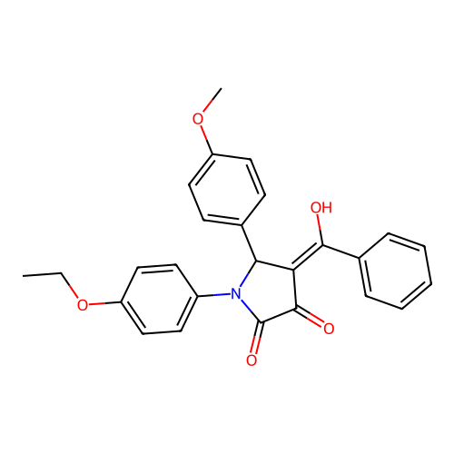 (4E)-1-(4-ethoxyphenyl)-4-[hydroxy(phenyl)methylidene]-5-(4-methoxyphenyl)pyrrolidine-2,3-dione structure
