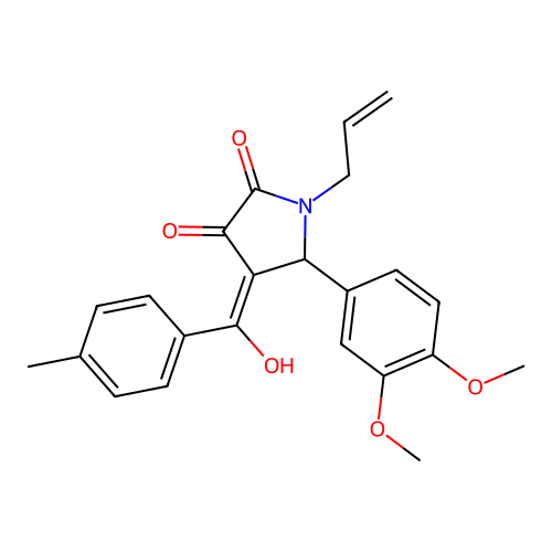 1-allyl-5-(3,4-dimethoxyphenyl)-3-hydroxy-4-(4-methylbenzoyl)-1H-pyrrol-2(5H)-one structure