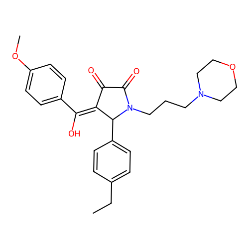 (4E)-5-(4-ethylphenyl)-4-[hydroxy-(4-methoxyphenyl)methylidene]-1-(3-morpholin-4-ylpropyl)pyrrolidine-2,3-dione structure