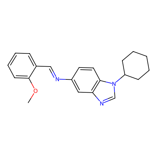 1-cyclohexyl-N-[(E)-(2-methoxyphenyl)methylidene]-1H-benzimidazol-5-amine structure