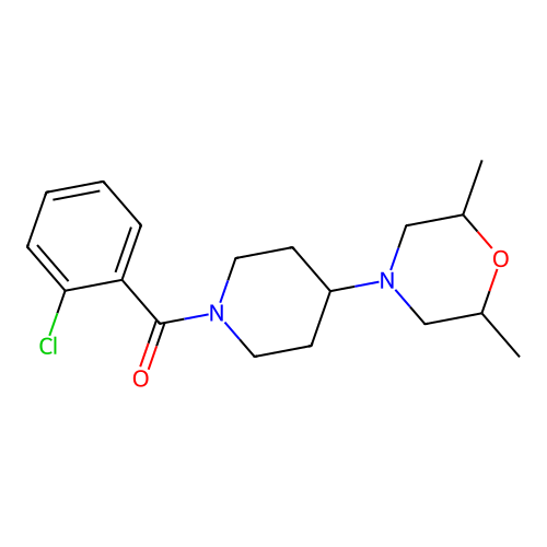 (2-Chlorophenyl)-[4-(2,6-dimethylmorpholin-4-yl)piperidin-1-yl]methanone structure