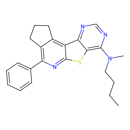 N-butyl-N-methyl-4-phenyl-2,3-dihydro-1H-cyclopenta[4',5']pyrido[3',2':4,5]thieno[3,2-d]pyrimidin-7-amine structure