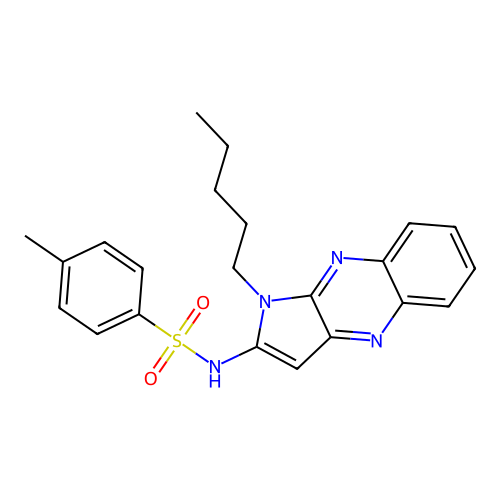 4-methyl-N-(1-pentyl-1H-pyrrolo[2,3-b]quinoxalin-2-yl)benzenesulfonamide structure