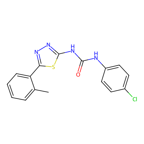 1-(4-Chlorophenyl)-3-[5-(2-methylphenyl)-1,3,4-thiadiazol-2-yl]urea structure