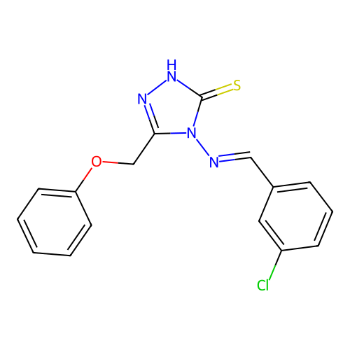 4-((3-Chlorobenzylidene)amino)-5-(phenoxymethyl)-4H-1,2,4-triazole-3-thiol structure