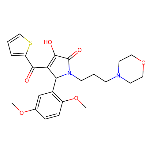2-(2,5-dimethoxyphenyl)-4-hydroxy-1-(3-morpholin-4-ylpropyl)-3-(thiophene-2-carbonyl)-2H-pyrrol-5-one structure