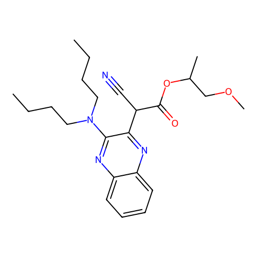 1-Methoxypropan-2-yl cyano[3-(dibutylamino)quinoxalin-2-yl]acetate structure