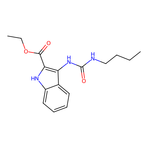 ethyl 3-[(butylcarbamoyl)amino]-1H-indole-2-carboxylate structure