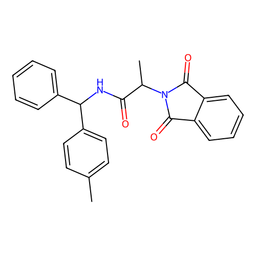 2-(1,3-dioxoisoindolin-2-yl)-N-(phenyl(p-tolyl)methyl)propanamide structure
