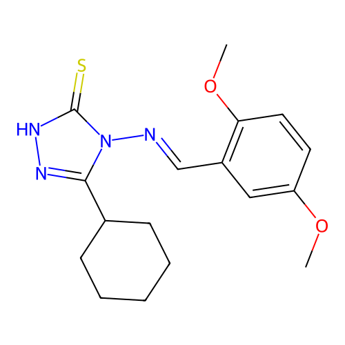 5-Cyclohexyl-4-((2,5-dimethoxybenzylidene)amino)-4H-1,2,4-triazole-3-thiol structure