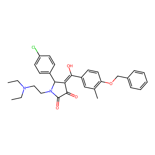 4-(4-(benzyloxy)-3-methylbenzoyl)-5-(4-chlorophenyl)-1-(2-(diethylamino)ethyl)-3-hydroxy-1h-pyrrol-2(5h)-one structure