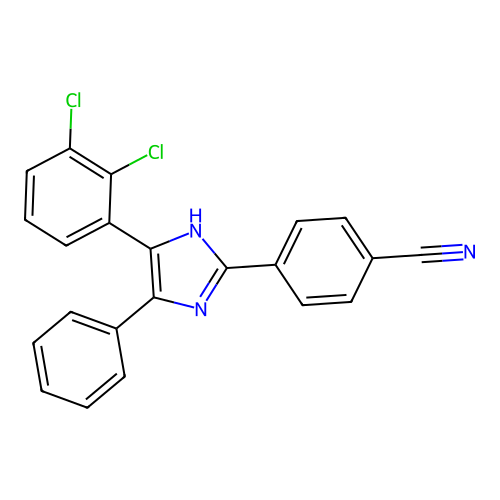 4-(4-(2,3-dichlorophenyl)-5-phenyl-1H-imidazol-2-yl)benzonitrile structure